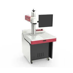 raycus 30W 50W Fiber Laser Marking Machine Laser Marking Machine For Metal Material rotary attached