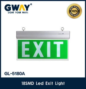rechargeable led exit sing lights fire alarm emergency light with ni-cd battery