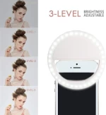 Rechargeable Portable Clip-on Selfie Fill Ring Light for iPhone Android Smart Phone Photography