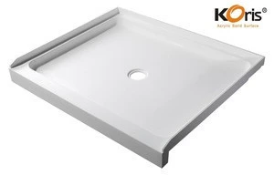 Rectangle White Acrylic Shower Tray With Drain Hole