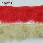 Red thick Ostrich feather trimming fdecorated on dress garments edge WFT-009