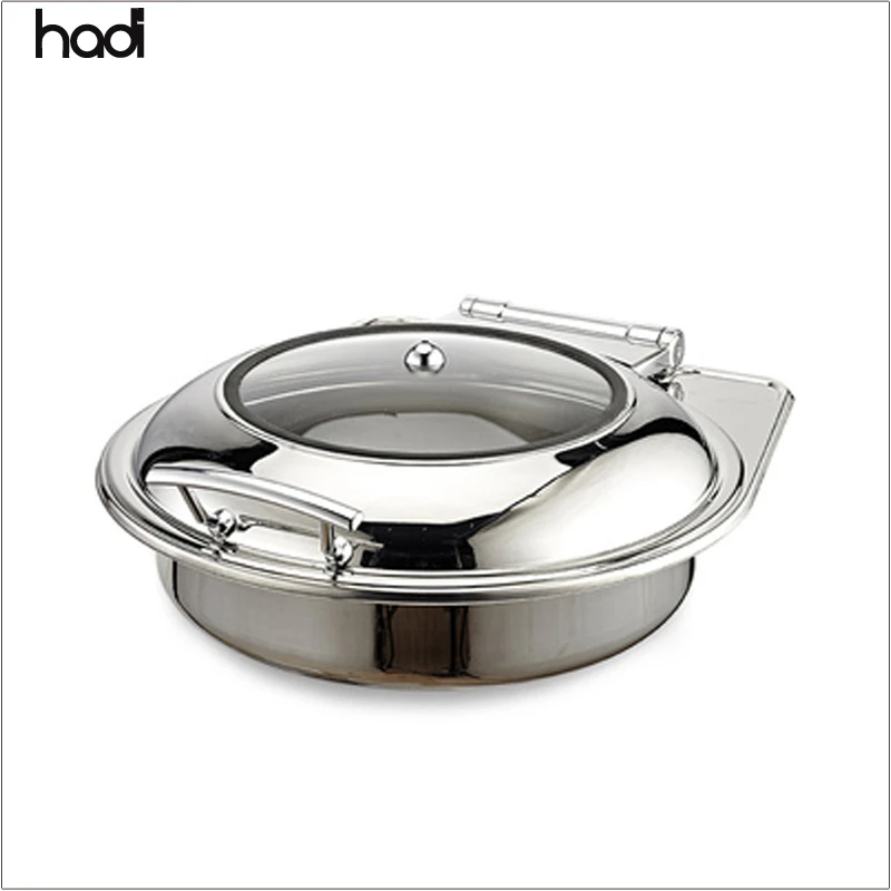 Restaurant sets food round stainless steel basin rose gold hydraulic chafing dishes buffet set 6 qt chafing dish round