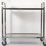 Restaurant Trading 2-Tiers Stainless Steel Dining Room Trolley For Kitchen Serving Trolley Carts