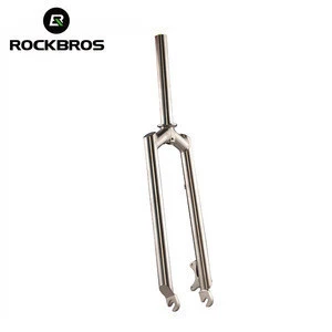 ROCKBROS Bicycles Titanium Alloy Mountain Bike Parts Disc Brake Fork 1-1/8" MTB Cycling Straight Front Fork