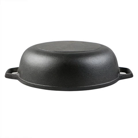 Round shape shallow cast iron stew pot 30cm