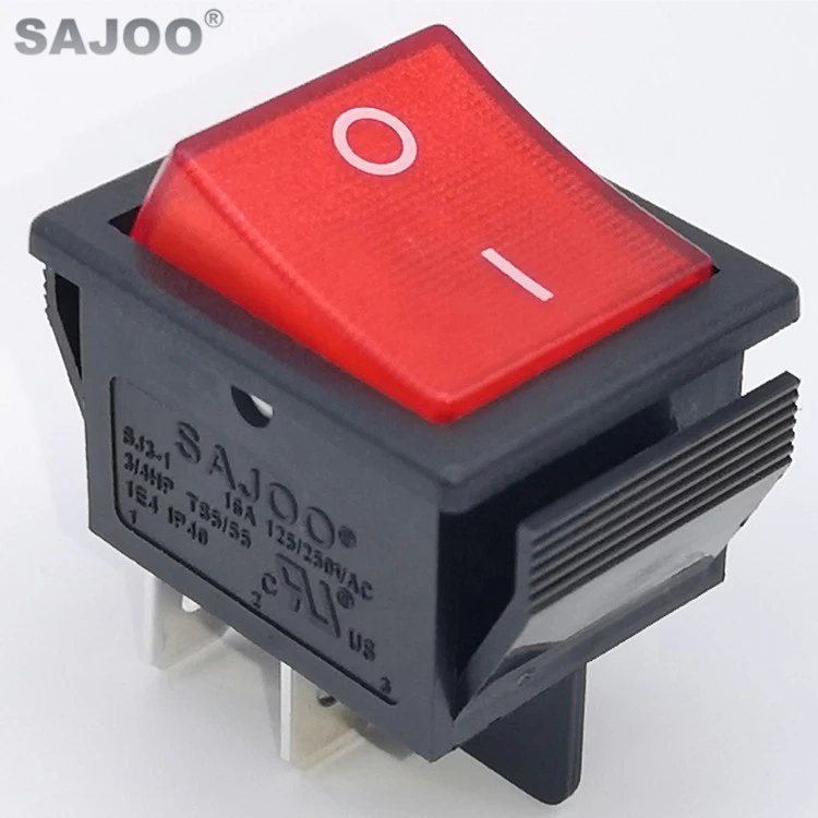 SAJOO T125/55 Rocker Switch Laser Cover In Line Marine Blue 16A 125V ON-OFF-ON Momentary Toggle Switches ENEC UL Certification