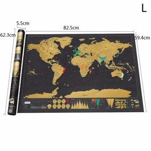 Scratch Off World Tracker Map with Tube Packaging Black Map Scratch Off World Map