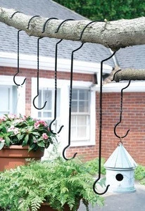 Set of 6 Outdoor Plant Hanging Hooks for Bird Feeders, Wind Chimes, Garden Ornaments