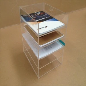 Simple 3 shelf freestanding acrylic bookcase