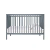 simple design grey color 3 height adjustable wooden baby crib
