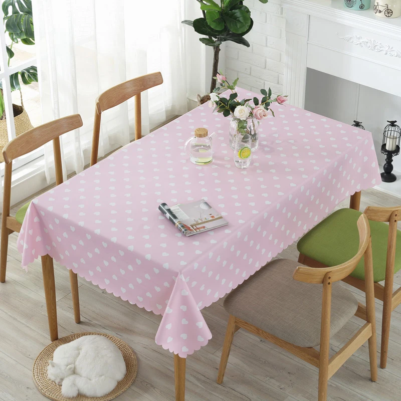 Simple Design with Polyester Pink Linen Table Cloth Custom Fabric White Wholesale Tablecloth