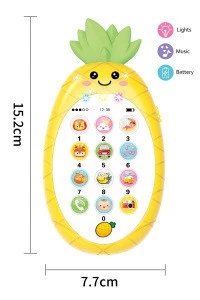 Simulation fruit Mobile Phone Toy Musical Instrument Durable Cartoon Cute Portable Bitable Toy For Baby