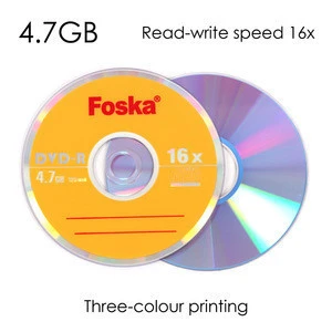 Single packing 4.7G Blank Three-Colour Printing Blank DVD Rom Disk