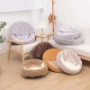 Small Dog and Cat Bed with Hooded Blanket Cozy Cuddle