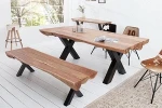 Solid Wood Metal cross Leg  Thar Dining Set
