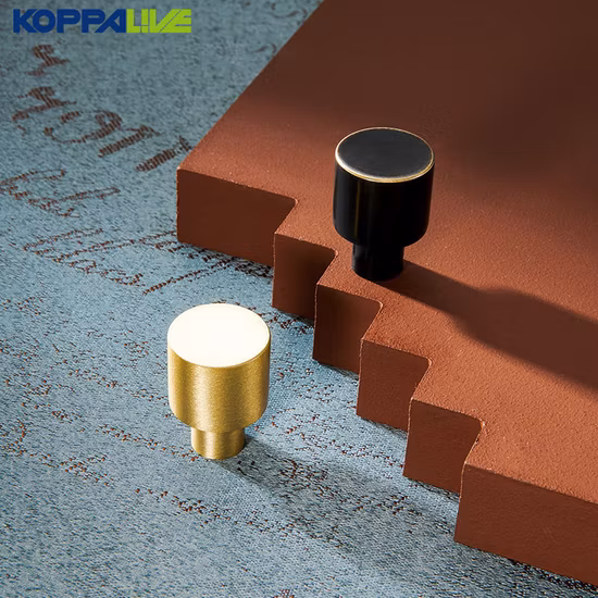 Koppalive Solid Brass Minimalist Cylindrical Whistle Kitchen Hardware Drawer Handles Knobs for Bathroom Cabinet Dresser Nightstand