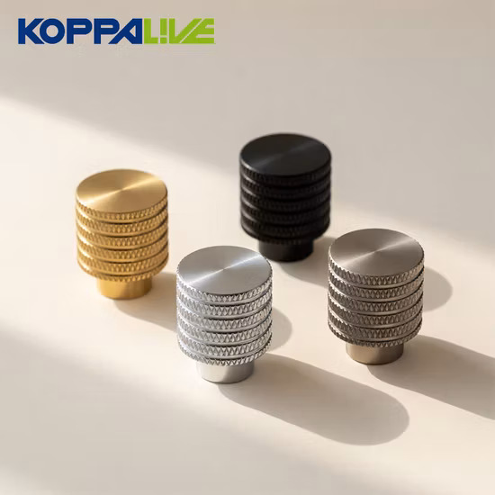 Koppalive Wholesale Gold Drawer Knobs and Pulls Furniture Hardware Solid Brass Cross Diamond Knurled Handles for Kitchen Cabinet