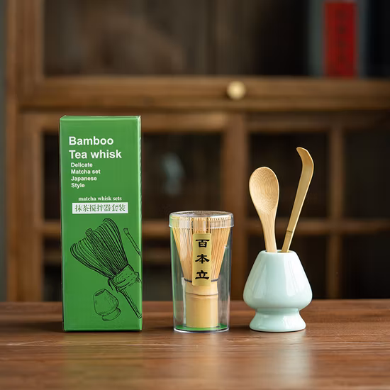 Matcha Green Tea Powder Bamboo Whisk