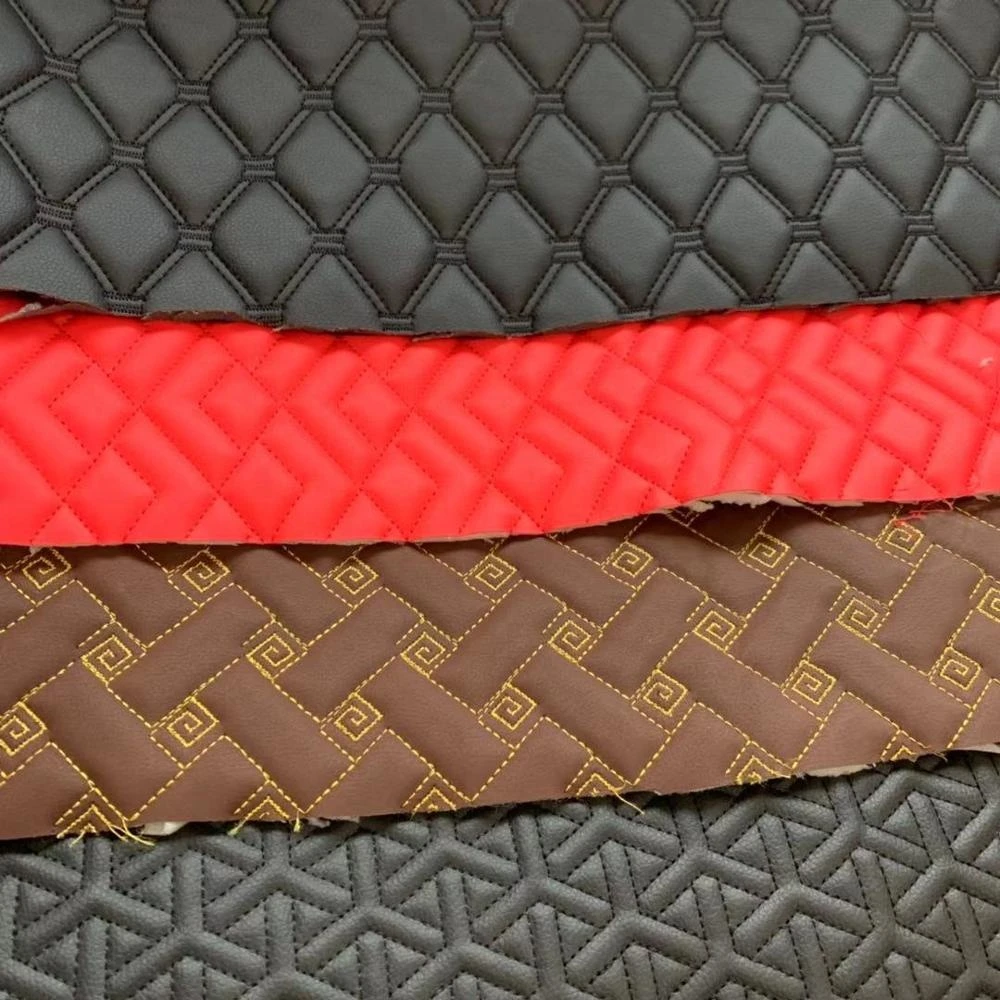 Sponge Stitched PVC Rexine Leather Fabric