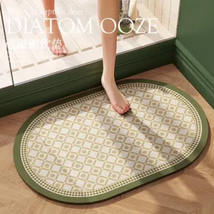 Spot European retro tile soft diatom mud floor mat bathroom toilet non-slip decorative carpet easy to clean