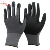 SRSAFETY  longevity gloves black nylon shell palm coated sandy finish nitrile glove