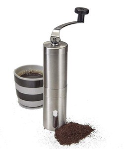Stainless Steel Manual Burr Coffee Grinder Conical Burr Mill Brushed  Coffee Grinder