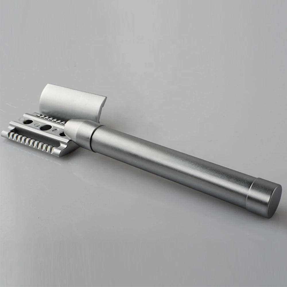 Stainless Steel Metal Customized Classical Matte Chrome Barber Straight Double Edge Blades Shaving Safety Razor