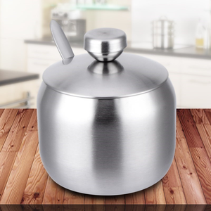 Stainless Steel Sugar Bowl for Kitchen Seasoning Box Single Bottle