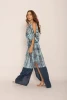 Summer Vacation 2024 Tie And Dye Long Maxi Dress Cold Shoulder For Women Boho Hippie V- Neck Beach Maxi Dresses at Bulk Prices