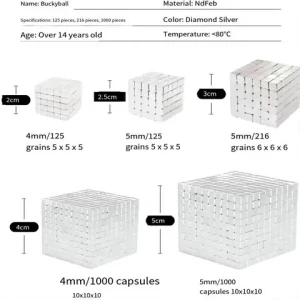 Super Neocube Neodimio Magnetic  Blocks with Gold Coating NDFeB Magnet Square Neodymium Rotor Shape-Inspired Minecraft