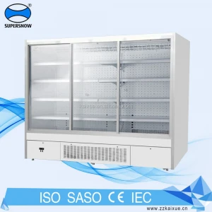 Supermarket Commercial Refrigerator Portable Double Glass Door Upright Freezer