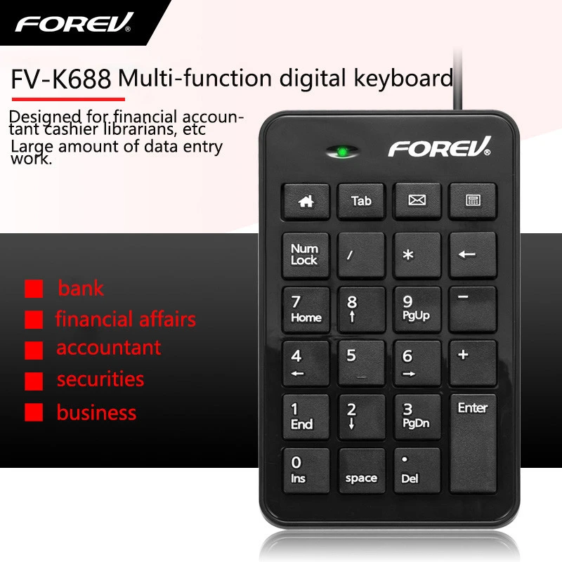 Switch free wired keyboard notebook desktop computer universal external financial accounting bank numeric keypad
