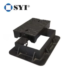 SYI Square Ductile Iron Fire Hydrant Surface Box With Chains