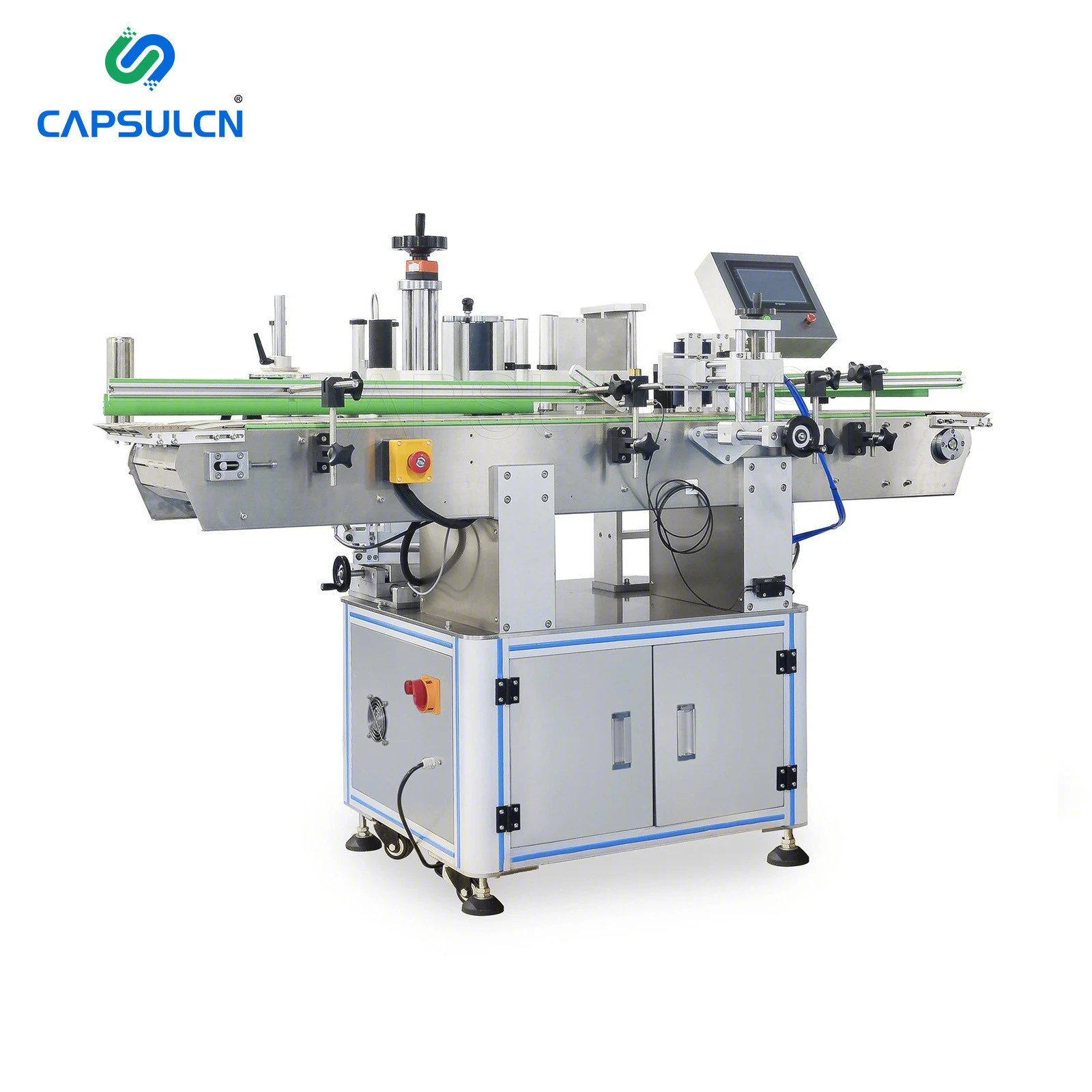 T-21200 Jar Automatic Double-Sided Rolling Round Wine Water Bottle Labeling Machine Equipment