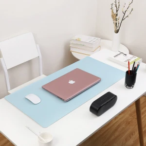 Table Mat  Custom Logo Pu Leather Rubber Mouse Pad Dual Sided Desk Pad Leather Desk Mouse Pad