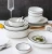 Import Tableware simple dining cheap restaurant used black rimmed ceramic dinnerware from China
