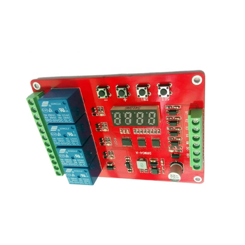 Taidacent DC8V-36V 4 Channel Relay Circuit Multi-function Adjustable Time Delay Relay Module Self-locking Cycle Tme Relay