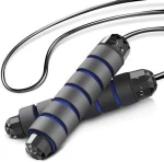 Tangle-Free Ball Bearings Rapid Speed Jump Rope Adjustable Skipping Ropes Training Endurance Fitness with Memory Foam Handles