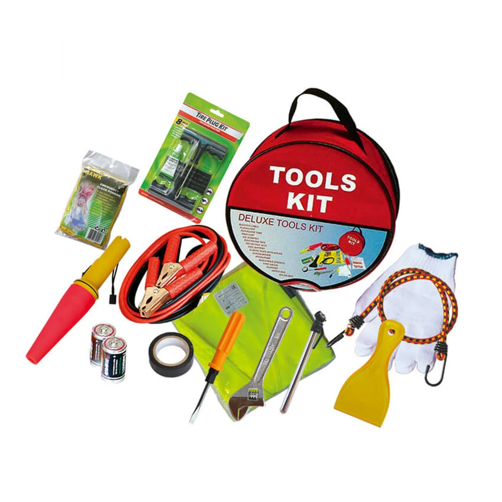 TIIKERI® Automotive Roadside Assistance Car Best Emergency Jump Start Kit Multi Tools All In One Pack