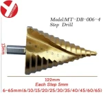 Titanium Coated HSS Cobalt Big Size Step Drill Bits Set with Plastic Box