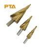 Titanium Coated triangle shank  HSS Step Drill Bits spiral flute Cone Drill Bit  Metal Hole Saw Cutter