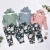 Import Toddler Baby Girls Clothes Long Sleeve Ruffle Round Neck Bodysuit Bow Solid Headband Flower print Trouser 3pc Outfits from China