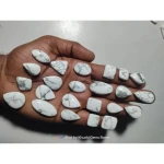 Top Grade Ring Size Natural Howlite Loose Gemstone Cabochon Lot For Ring Jewelry Loose Gemstone Jewelry Healing Gemstone Lot