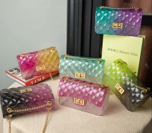 Top Quality Fashion 2020 Candy Jelly Purses Handbags for Ladies Rainbow Messenger Crossbody bags