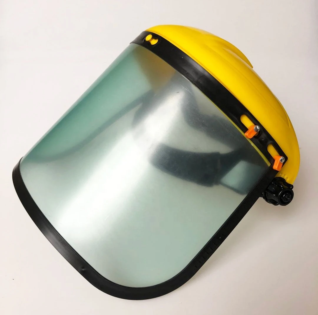 Transparent polycarbonate visor face shield protective mask with black plastic bound not Aluminum bound