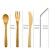 Import travel wooden kitchen organic bamboo utensil set, bamboo straws and cleaning brush with travel packing from China