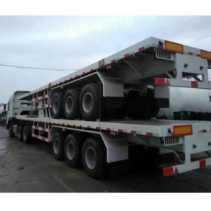 tri-axle 30 ton flatbed semi trailer with container locks for sale