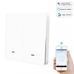 Tuya Zigbee Light Switch 2 Gangs Remote Control Smart Wall Switches Push Interruptor SmartThings Hub
