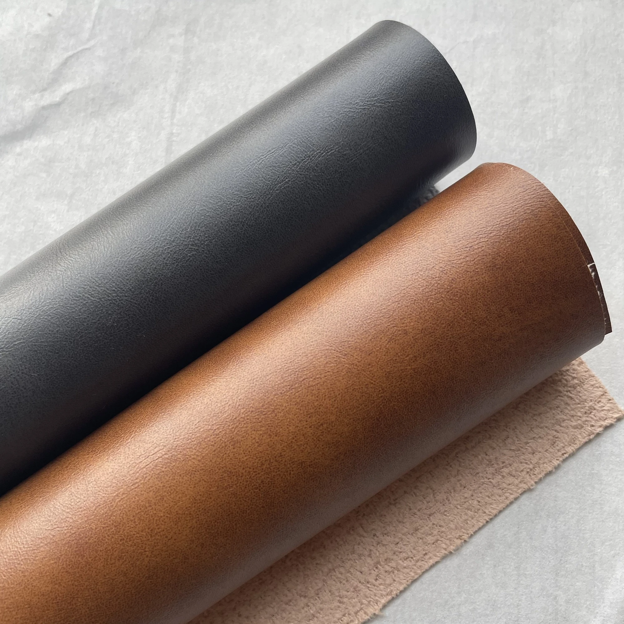 Two tone printed imitation PU microfiber leather for sofa