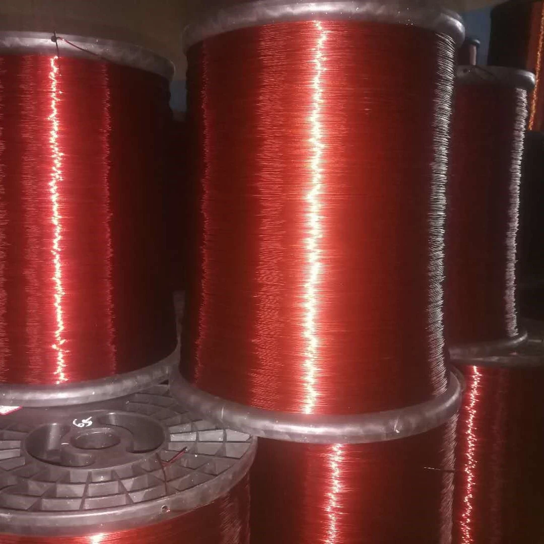 Ultra-fine enameled wires 0.15mm Polyesterimide enameled round copper wires with self bonding layer.